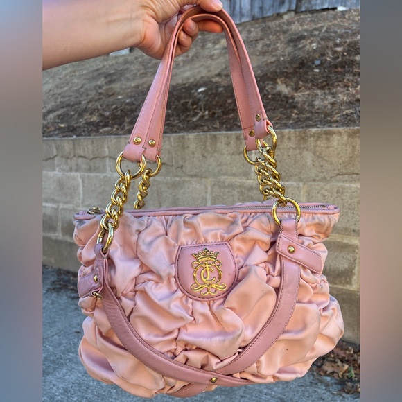 Juicy Couture Handbags - OG Juicy Couture Baby Pink Y2K 2008 Ruched Ruffle Purse